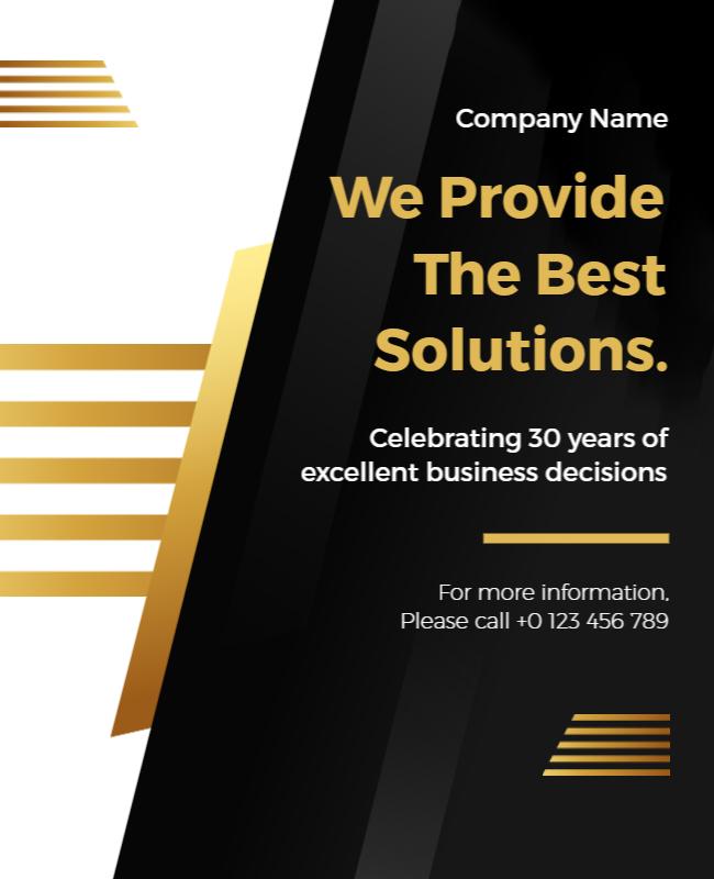 Business Solutions Anniversary Celebration Flyer Template