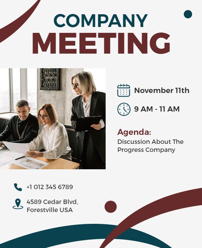 Business Strategy Company Meeting Flyer Template