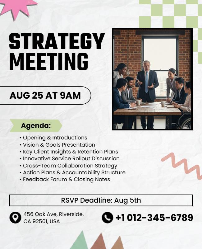Business Strategy Meeting Event Flyer Template