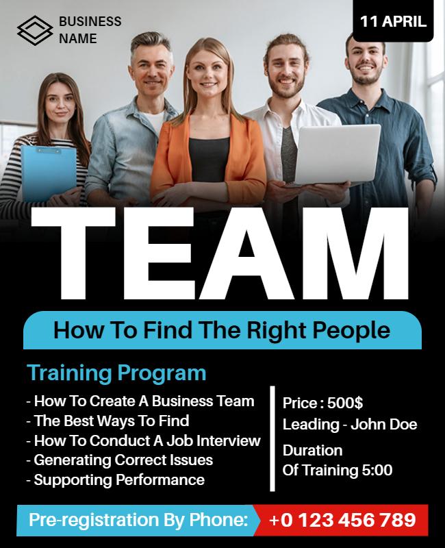 Business Team Building Workshop Flyer Template