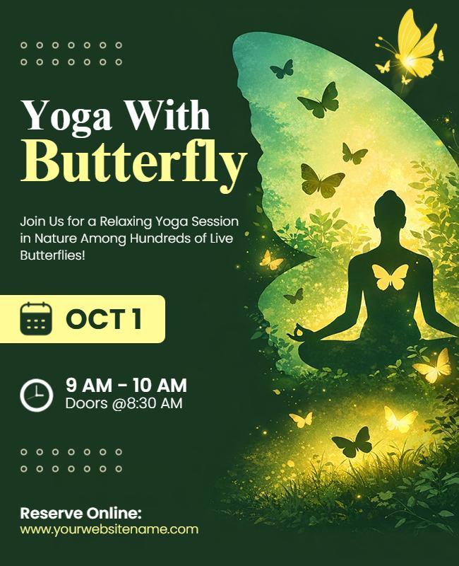 Butterfly-Themed Yoga Session Flyer Template