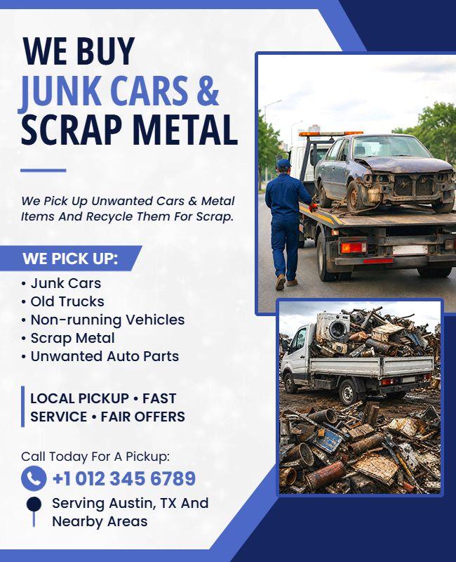 Buy Junk Cars and Scrap Metal Flyer Template