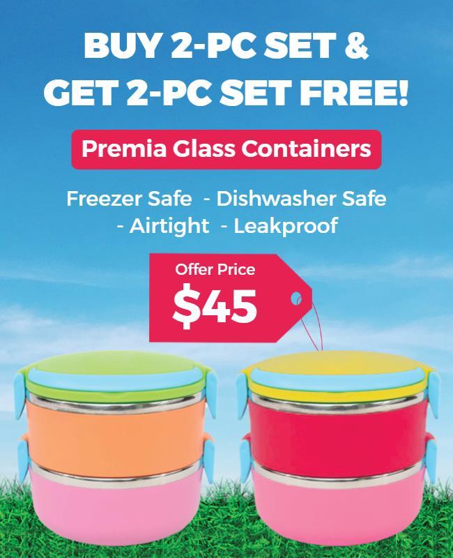 Buy One Get One Free Kitchen Containers Flyer Template