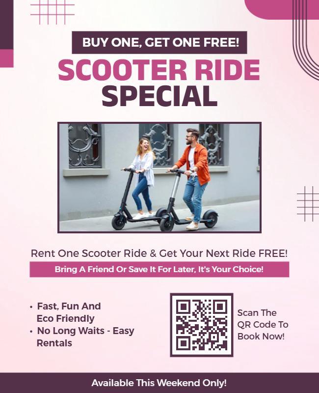 Buy One Get One Scooter Ride Flyer Template