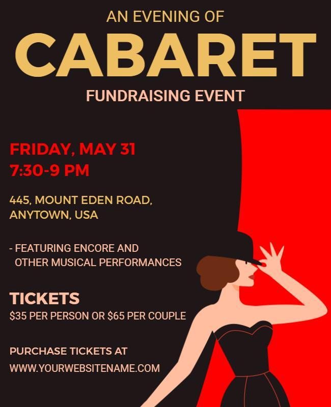 Cabaret Fundraising Event Flyer Template