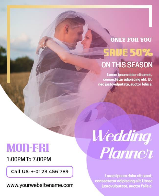 Cadillac and Mauve Wedding Poster Template