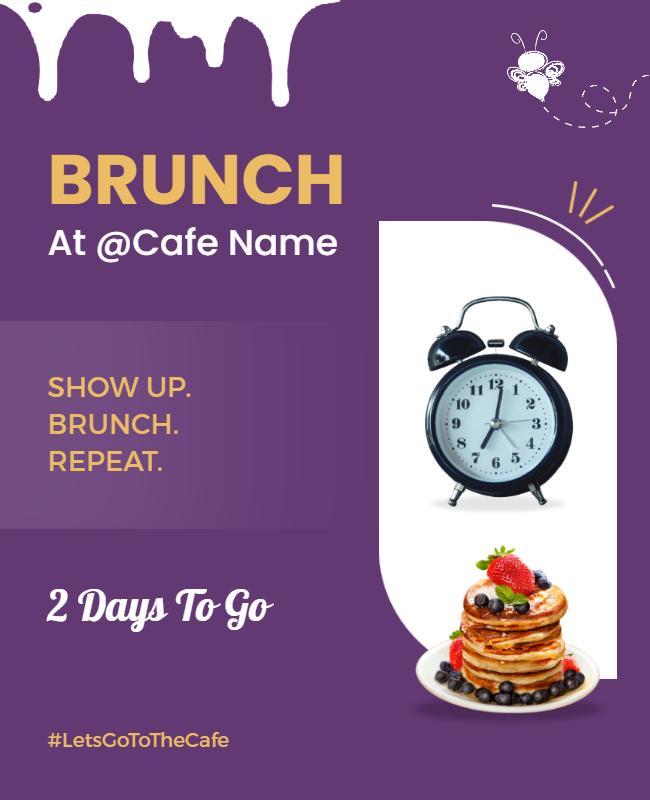 Cafe Brunch Event Countdown Flyer Template