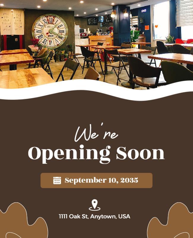 Cafe Grand Opening Announcement Flyer Template