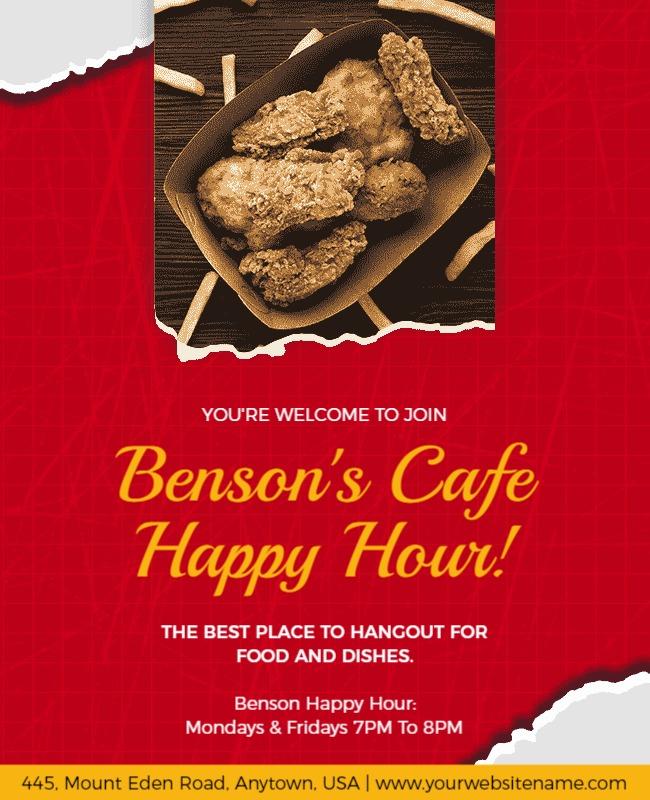 Cafe Happy Hour Food Specials Flyer Template