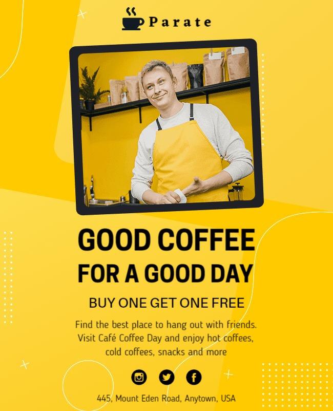 Cafe Promotional Discount Coffee Flyer Template