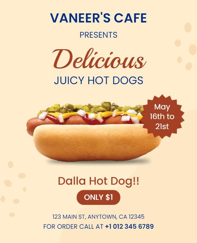 Cafe Special Hot Dog Promotion Flyer Template