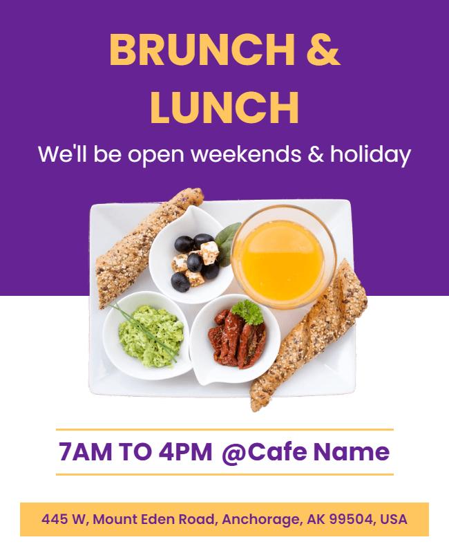 Cafe Weekend Brunch and Lunch Flyer Template