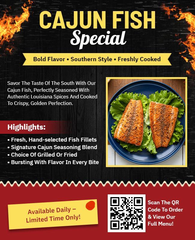 Cajun Fish Special Promotion Flyer Template