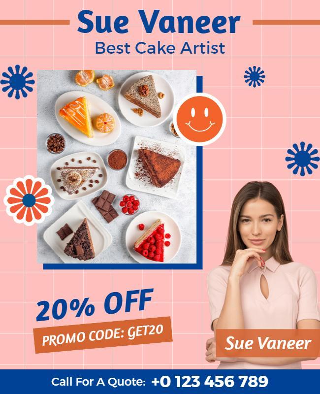 Cake Artist Discount Promotion Flyer Template