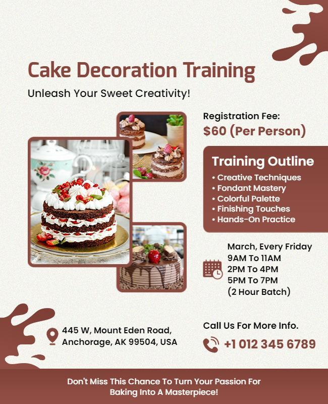 Cake Decoration Training Workshop Flyer Template