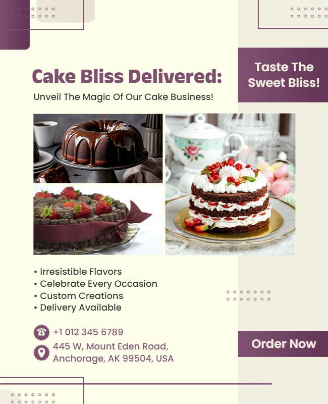 Cake Delivery Service Promotional Flyer Template