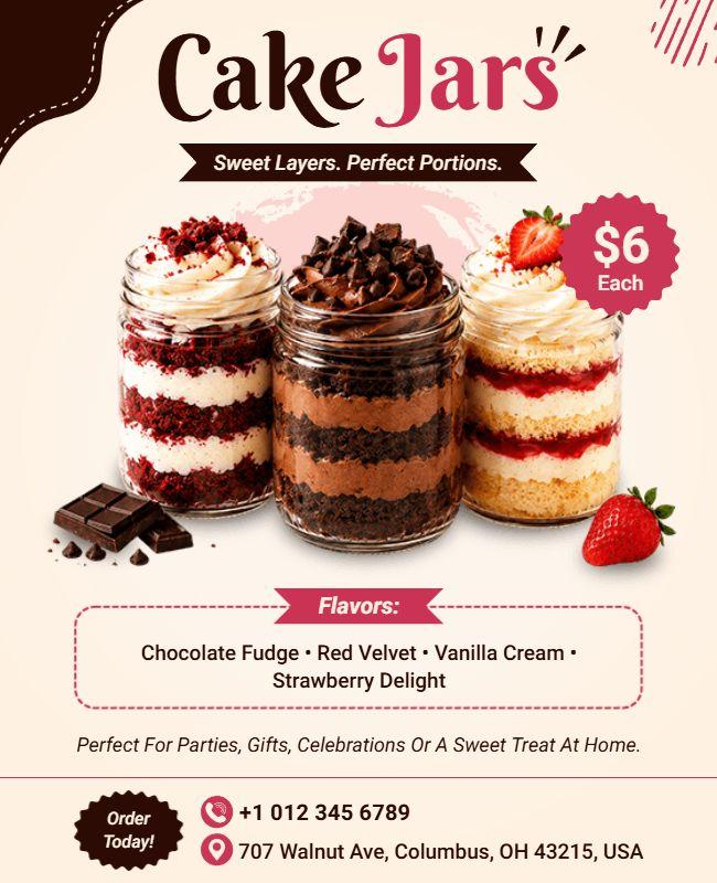 Cake Jars Dessert Promotion Flyer Template