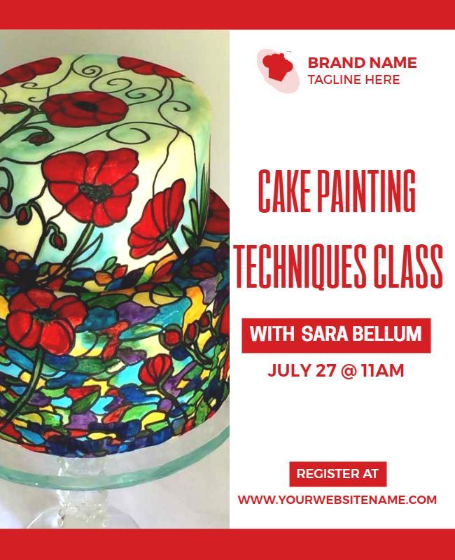 Cake Painting Techniques Class Promotional Flyer Template