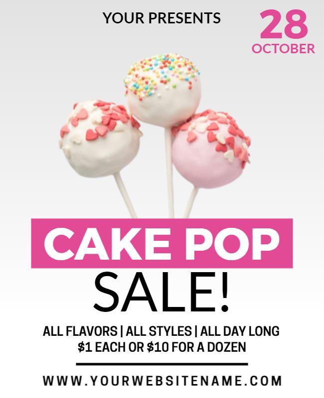 Cake Pop Sale Promotional Flyer Template