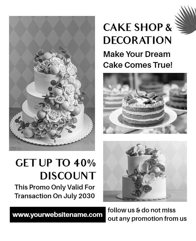 Cake Shop Decoration Promotion Flyer Template