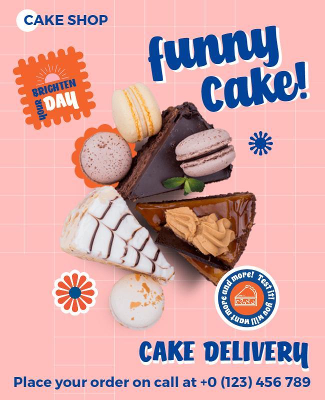 Cake Shop Delivery Service Flyer Template