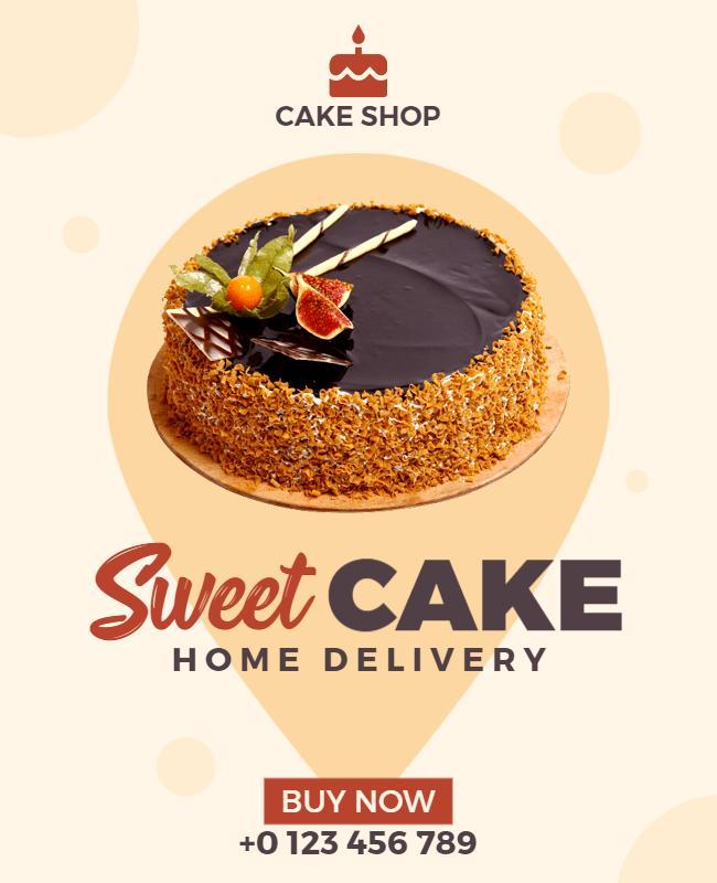 Cake Shop Home Delivery Service Flyer Template