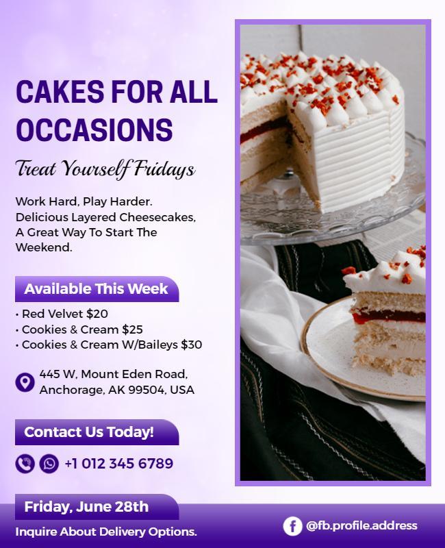 Cakes for All Occasions Promotional Flyer Template