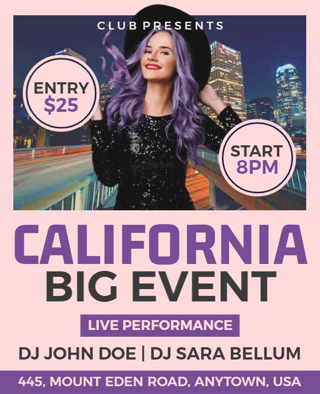 California Big Event Live Music Flyer Template