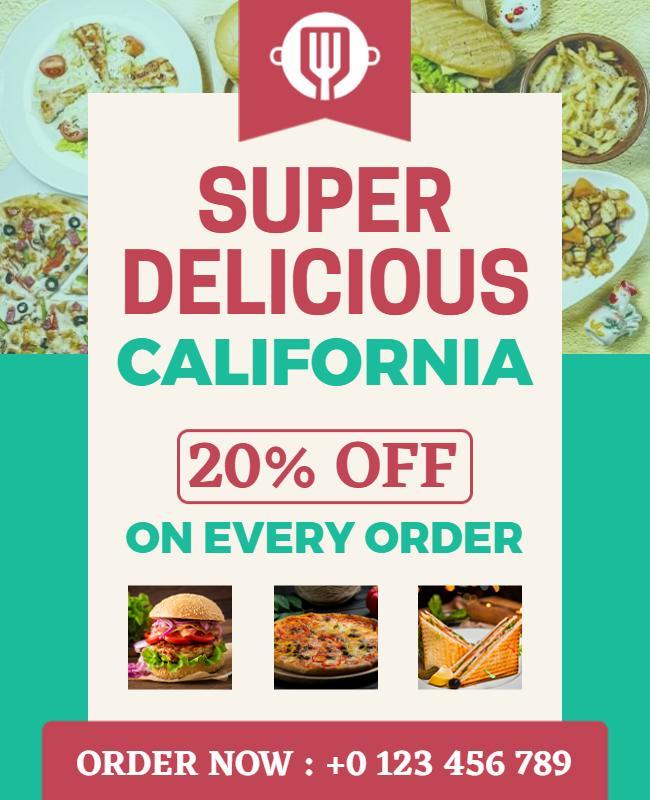 California Cuisine Special Discount Flyer Template