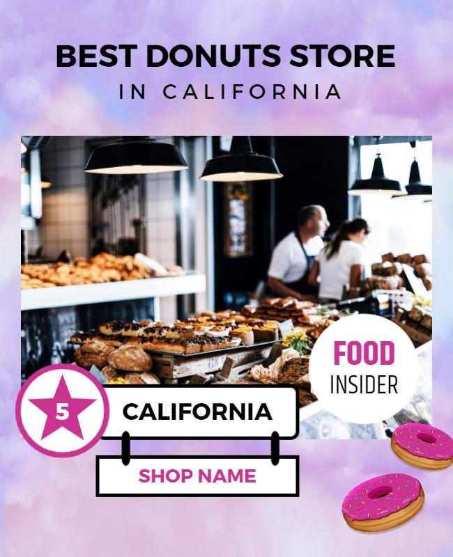 California Donut Shop Promotion Flyer Template