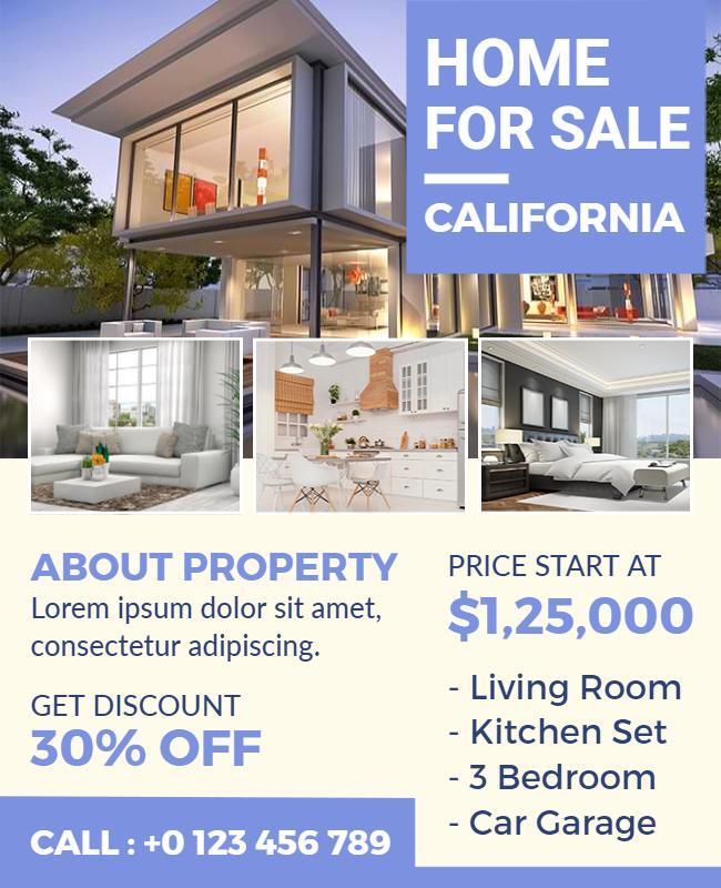 California Home for Sale Promotional Flyer Template