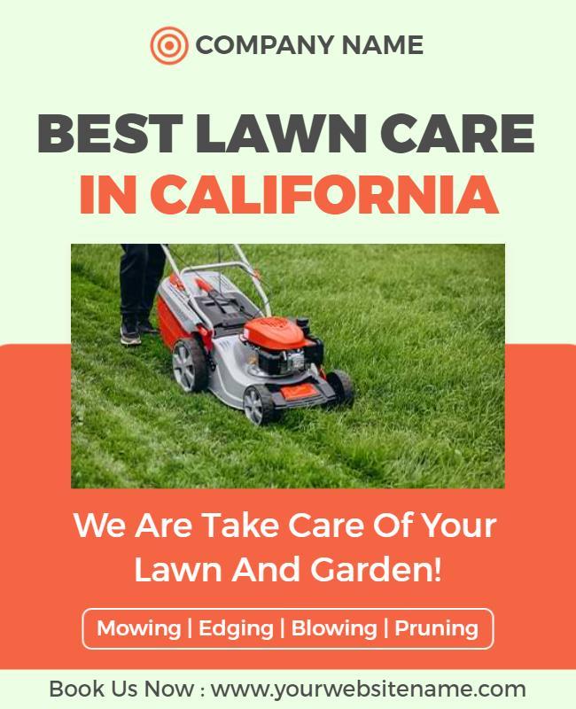 California Lawn Care Services Promotional Flyer Template