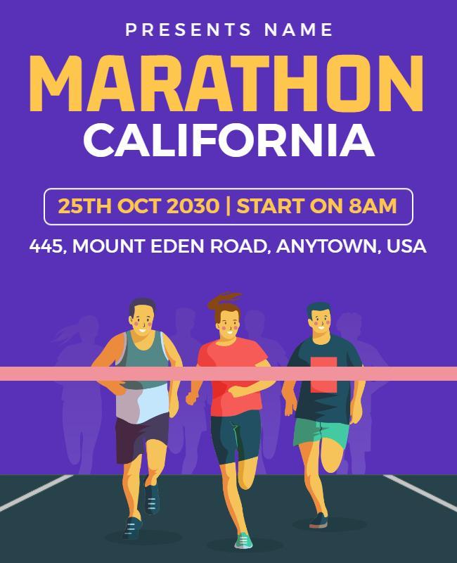 California Marathon Event Flyer Template