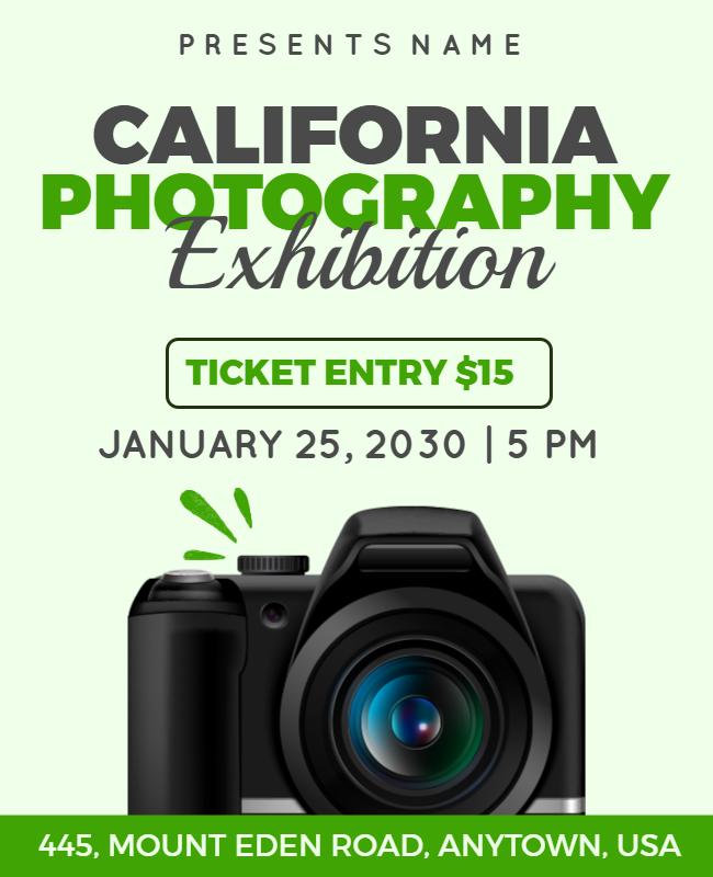 California Photography Exhibition Event Flyer Template