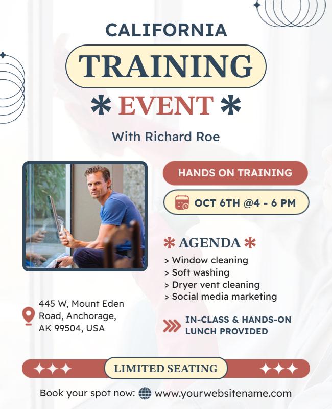 California Training Event with Hands on Sessions Flyer Template