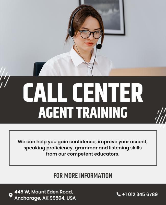 Call Center Agent Training Workshop Flyer Template