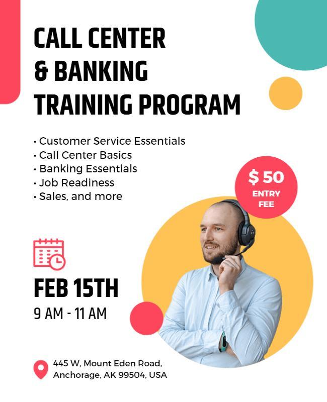 Call Center and Banking Training Program Flyer Template