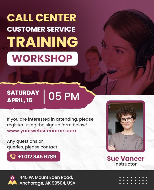 Call Center Customer Service Training Workshop Flyer Template