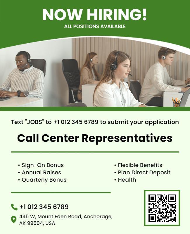 Call Center Hiring Advertisement Flyer Template