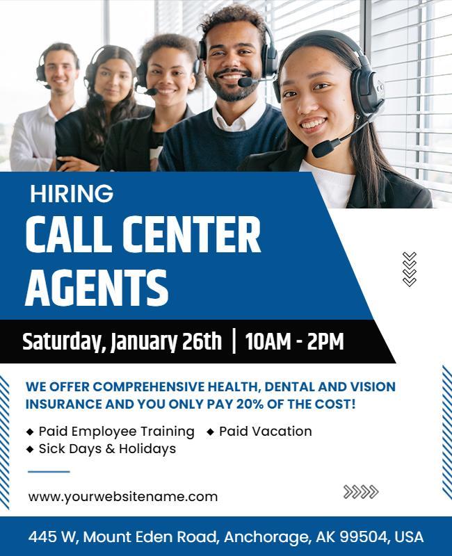 Call Center Recruitment Event Flyer Template