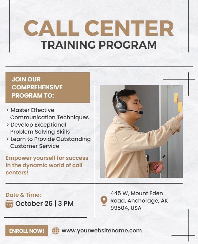 Call Center Training Program Announcement Flyer Template