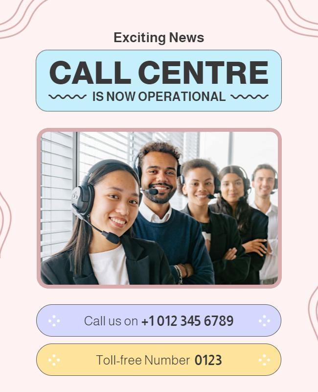 Call Centre Operational Announcement Flyer Template