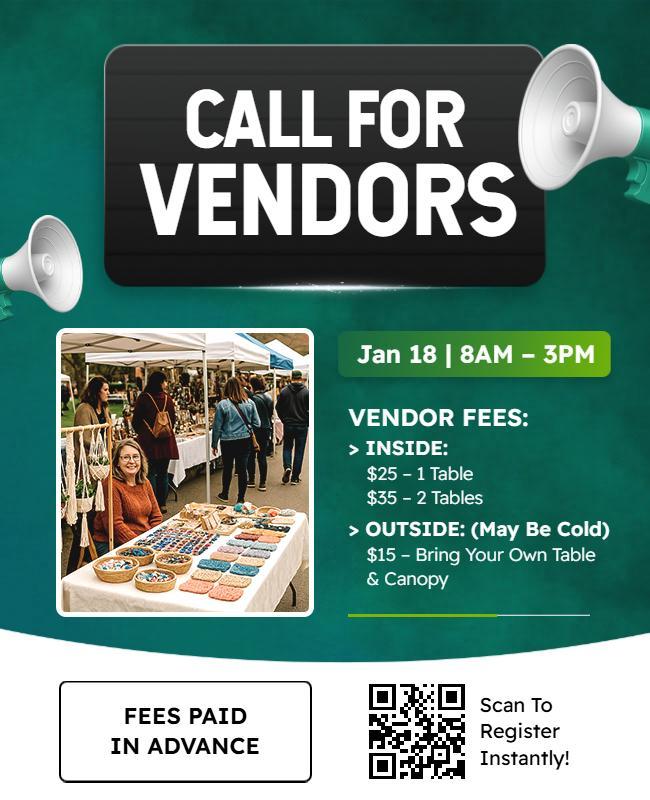Call for Vendor Market Event Promotion Flyer Template