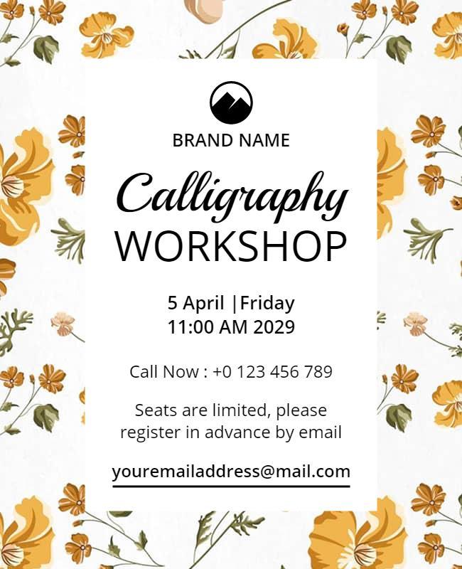 Calligraphy Workshop Event Flyer Template