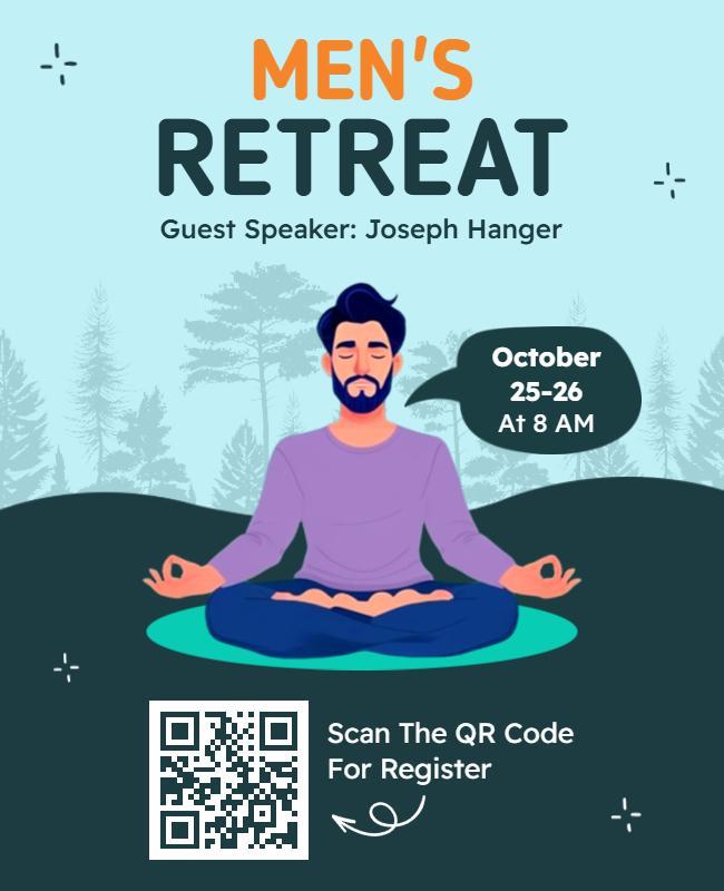 Calm and Inspirational Men's Retreat Gathering Poster Template