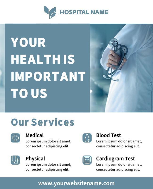 Calm Blue Healthcare Services Information Flyer Template