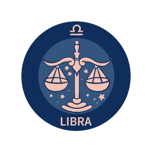 Calm Blue Libra Symbol Representing Zodiac Astrology Logo Template