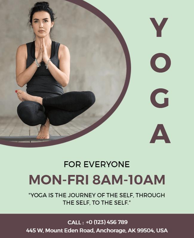 Calm Green Yoga Class Invitation Poster Template