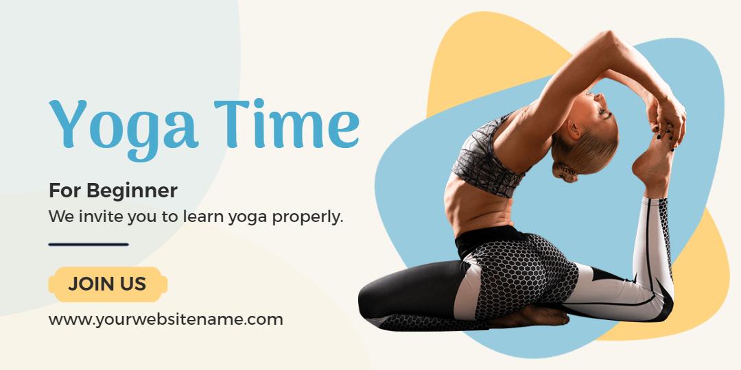 Calm Yoga Pose with Soft Colors and Invitation Tarpaulins Template