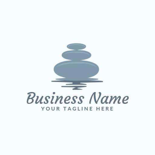 Calming Blue Stone Stacking Design for Reflection Logo Template